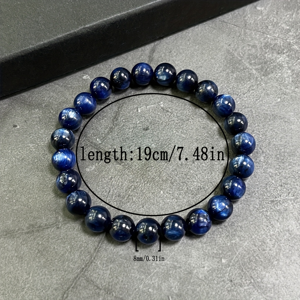 AAA Natural Kyanite Beaded Bracelet 8mm Round Crystal Stones Reiki Infused